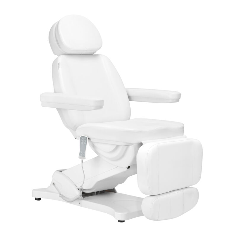 Elektryczny fotel kosmetyczny SILLON CLASSIC 3 silniki z podgrzewaniem second edition biały