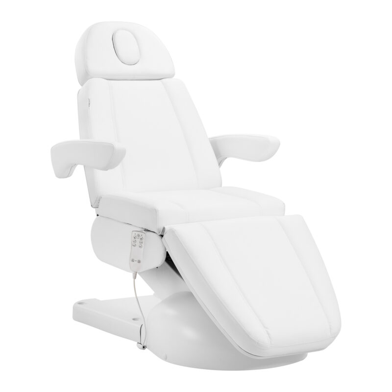 Fotel kosmetyczny elektr. Azzurro Lux 3m biały z podgrzewaniem