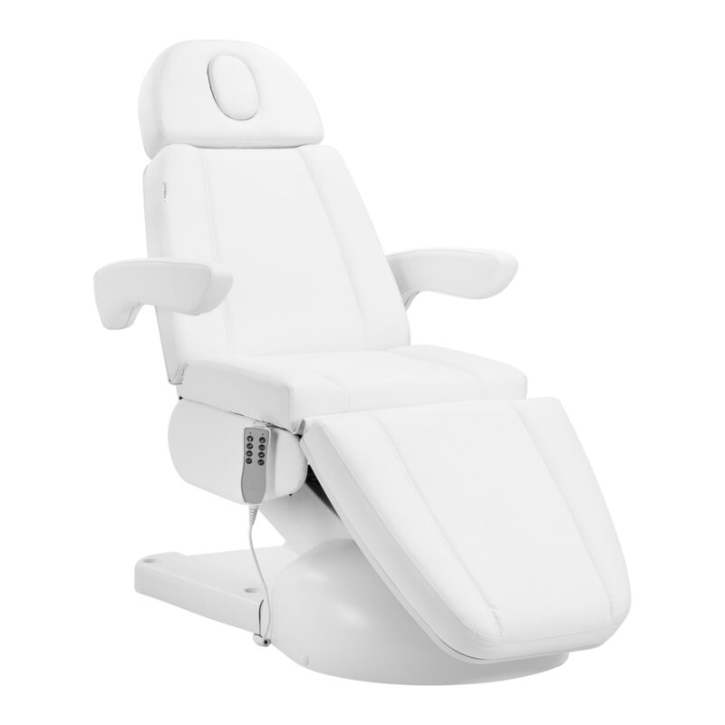 Fotel kosmetyczny elektr. Azzurro Lux 4m biały z kołyską